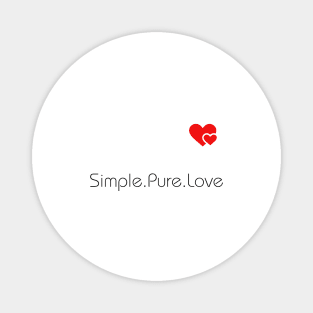 Valentines Day: Simple.Pure.Love Heart Minimalist Magnet